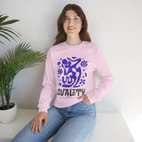 Equality Abstract Crewneck Sweatshirt — Purple Graphic Protest Design