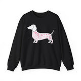 Dachshund Floral Sweatshirt — Pink Sausage Dog Crewneck