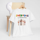 'Everyone is welcome here' Inclusive Message Tee | Gift For Him | Gildan Soft | Colorful Tee
