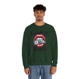 Money Talks Crewneck Sweatshirt — Retro Lips & Dollar Graphic Streetwear