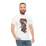 Halloween Skateboard Tee, Chills and Thrills Graphic T-Shirt, Unisex Cotton Shirt, Fall Fashion, Halloween Costume, Gift for Skaters