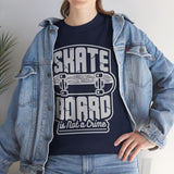 Skateboard Enthusiast Tee, Unisex Heavy Cotton Tee with Skateboard Design, Perfect for Skaters, Casual Wear, Gift for Skateboarding Lovers