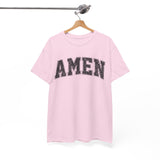 Amen Graphic Tee — Vintage Black Text Christian T‑Shirt