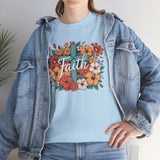 Faith Floral T-Shirt — Vintage Cross & Flowers Christian Tee