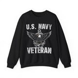 U.S. Navy Veteran Crewneck Sweatshirt - Distressed Anchor & Eagle Design