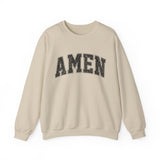 Amen Crewneck Sweatshirt — Vintage Distressed Faith Pullover