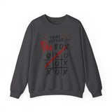 Crewneck Sweatshirt — "Think Outside The Box" Tic-Tac-Toe Graphic