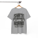 Skateboard Enthusiast Tee, Unisex Heavy Cotton Tee with Skateboard Design, Perfect for Skaters, Casual Wear, Gift for Skateboarding Lovers