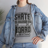 Skateboard Enthusiast Tee, Unisex Heavy Cotton Tee with Skateboard Design, Perfect for Skaters, Casual Wear, Gift for Skateboarding Lovers