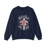 God Is Good All the Time Cross Sweatshirt — Christian Faith Crewneck