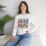 Christian Sweatshirt — "Jesus Is My Jam" Jam Jar Faith Pullover