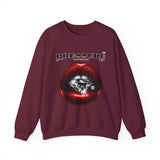 Crewneck Sweatshirt — 'Pressure' Red Lips Diamond Graphic