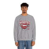 Crewneck Sweatshirt — Red Grin Graphic "Words Are" Streetwear