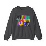 Crewneck Sweatshirt — Bold Colorblock 'Break the Rules' Graphic
