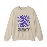 Equality Abstract Crewneck Sweatshirt — Purple Graphic Protest Design