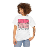 Positive Vibes Unisex Heavy Cotton Tee | Graphic Shirt for Casual Wear, Gift, Summer Styles, Affirmation Apparel