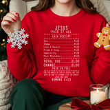 Christian 'Jesus Paid It All' Crewneck Sweatshirt — Receipt Design