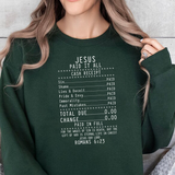 Christian 'Jesus Paid It All' Crewneck Sweatshirt — Receipt Design