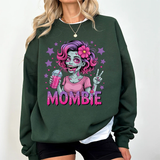Funny Mombie Sweatshirt | Zombie Mom Halloween Crewneck | Tired Mother Graphic Pullover | Cute Spooky Mom Gift | Gildan 18000