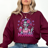 Funny Mombie Sweatshirt | Zombie Mom Halloween Crewneck | Tired Mother Graphic Pullover | Cute Spooky Mom Gift | Gildan 18000