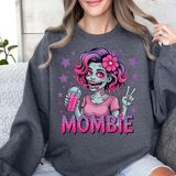 Funny Mombie Sweatshirt | Zombie Mom Halloween Crewneck | Tired Mother Graphic Pullover | Cute Spooky Mom Gift | Gildan 18000