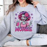 Funny Mombie Sweatshirt | Zombie Mom Halloween Crewneck | Tired Mother Graphic Pullover | Cute Spooky Mom Gift | Gildan 18000