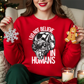 Alien Skull Sweatshirt β "I Do Not Believe in Humans" Graphic Crewneck