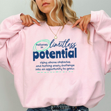 Crewneck Sweatshirt — "Limitless Potential" Inspirational Motivational Pullover
