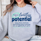 Crewneck Sweatshirt — "Limitless Potential" Inspirational Motivational Pullover
