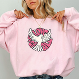 Crewneck Sweatshirt — "Love Over Violence" Dove Graphic