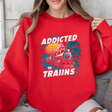 Addicted to Trains Sweatshirt – Vintage Steam Locomotive Crewneck