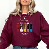 Don't Overthink Crewneck Sweatshirt — Color Block Streetwear Pullover