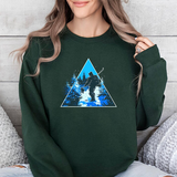Ski Silhouette Crewneck Sweatshirt — Blue Mountain Snowboard Graphic