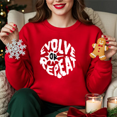 Evolve or Repeat Crewneck Sweatshirt — Motivational Graphic Sweatshirt