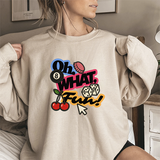 Oh What Fun! Graphic Crewneck Sweatshirt — Retro Casino & Game Night Design