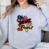 Oh What Fun! Graphic Crewneck Sweatshirt — Retro Casino & Game Night Design