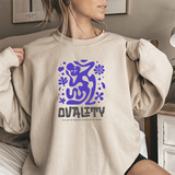 Equality Abstract Crewneck Sweatshirt — Purple Graphic Protest Design