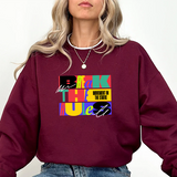 Crewneck Sweatshirt — Bold Colorblock 'Break the Rules' Graphic