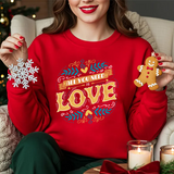 Crewneck Sweatshirt — "All You Need Is Love" Vintage Floral Design