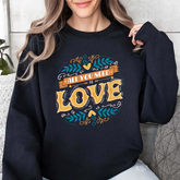 Crewneck Sweatshirt β "All You Need Is Love" Vintage Floral Design