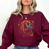 Galactic Dog Crewneck Sweatshirt – Neon Space Labrador Graphic