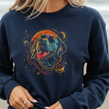 Galactic Dog Crewneck Sweatshirt – Neon Space Labrador Graphic