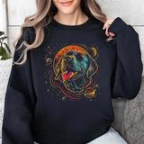 Galactic Dog Crewneck Sweatshirt – Neon Space Labrador Graphic