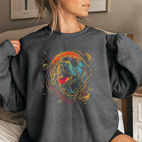 Galactic Dog Crewneck Sweatshirt – Neon Space Labrador Graphic