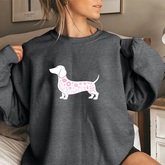Dachshund Floral Sweatshirt β Pink Sausage Dog Crewneck