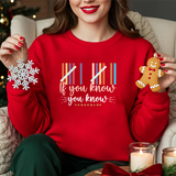 Crewneck Sweatshirt — "If You Know, You Know" Retro Stripe Graphic