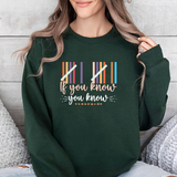 Crewneck Sweatshirt — "If You Know, You Know" Retro Stripe Graphic