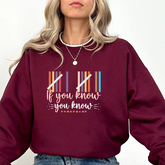 Crewneck Sweatshirt β "If You Know, You Know" Retro Stripe Graphic