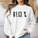 Gen Z Graphic Sweatshirt — Distressed Urban Crewneck