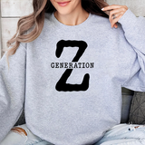 Generation Z Crewneck Sweatshirt - Minimal Retro 'Z' Graphic